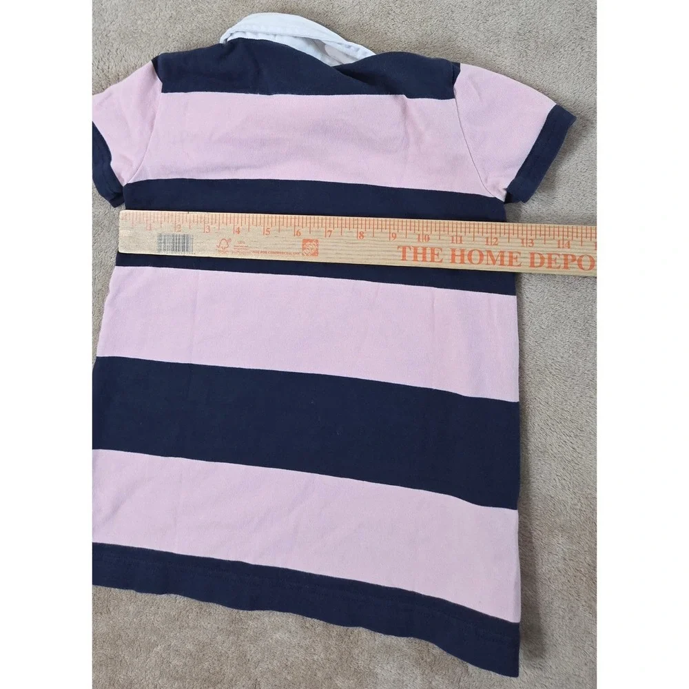 Vintage J. Crew Always Oarsman Polo‎ Rugby Shirt Girls Size 3T Blue Pink Stripe